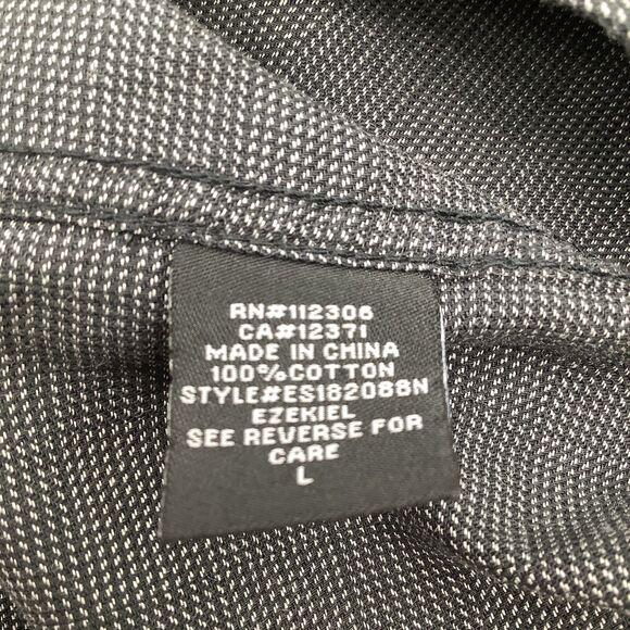 Ezekiel Mens Short Sleeve‎ Button Up Shirt Black Size Large NWT - Picture 7 of 8